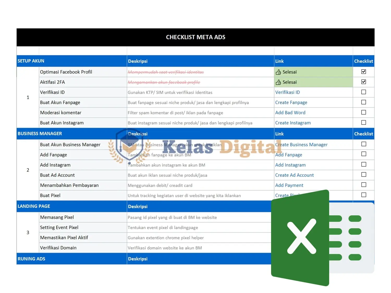 BONUS 1 👉 Checklist Meta Ads